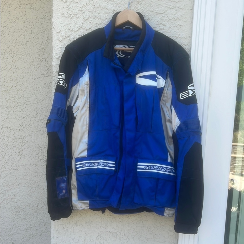 AXO Racing Dept Men's Blue Enduro Motorcross Midweight Motorcycle Jacket Size XL